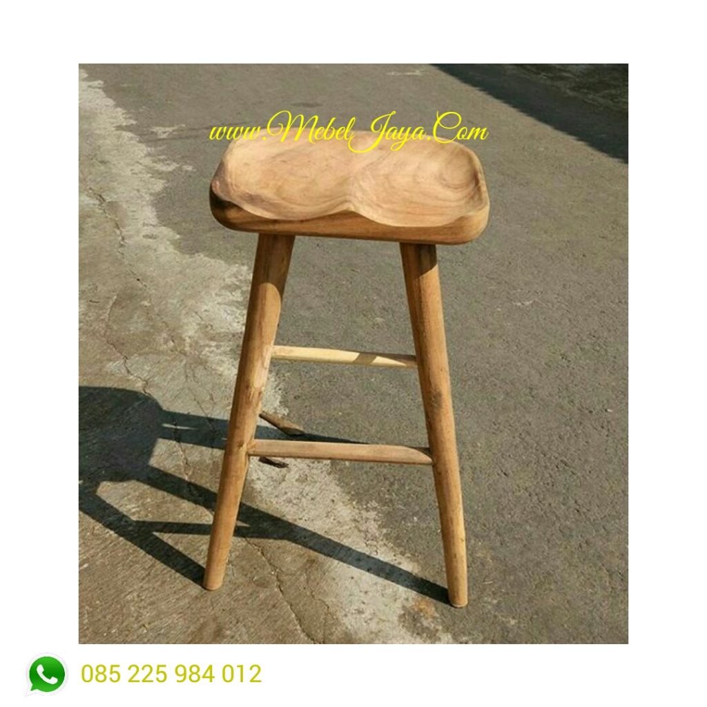 bar stool kayu jati unfinish